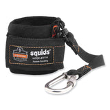 ergodyne® Squids 3114 Pull-On Wrist Lanyard w/Stainless Steel Carabiner, 3lb Max Work Capacity, 7.5", Black, Ships in 1-3 Business Days (EGO19056) Each