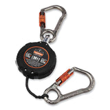 ergodyne® Squids 3011 Retractable Lanyard w/Tool+Swivel Anchor Carabiners, 8 lb Max Work Cap, 48", Black, Ships in 1-3 Business Days (EGO19311) Each