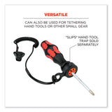 ergodyne® Squids 3158 Coiled Lanyard with Clamp, 2 lb Max Working Capacity, 12" to 48" Long, Black, Ships in 1-3 Business Days (EGO19158) Each