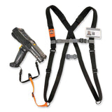ergodyne® Squids 3138 Padded Barcode Scanner Lanyard Harness, 33" Arm Straps,18.5" Lanyard,Black/Orange/Gray,Ships in 1-3 Business Days (EGO19189) Each