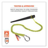 ergodyne® Squids 3100 Lanyard w/Aluminum Carabiner + Cinch-Loop, 10 lb Max Work Capacity, 42" to 54", Lime, Ships in 1-3 Business Days (EGO19013) Each