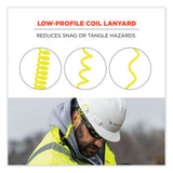 ergodyne® Squids 3157 Coiled Lanyard with Buckle, 2 lb Max Working Capacity, 12" to 48" Long, Lime, Ships in 1-3 Business Days (EGO19157) Each