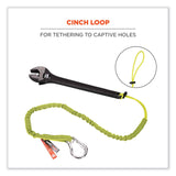 ergodyne® Squids 3100 Lanyard w/Aluminum Carabiner + Cinch-Loop, 10 lb Max Work Capacity, 42" to 54", Lime, Ships in 1-3 Business Days (EGO19013) Each