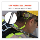 ergodyne® Squids 3158 Coiled Lanyard with Clamp, 2 lb Max Working Capacity, 12" to 48" Long, Black, Ships in 1-3 Business Days (EGO19158) Each