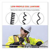 ergodyne® Squids 3156 Coiled Tool Lanyard with Carabiner, 2 lb Max Work Capacity, 12" to 48", Black/Orange, Ships in 1-3 Business Days (EGO19161) Each