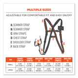 ergodyne® Squids 3138 Padded Barcode Scanner Lanyard Harness, 33" Arm Straps,18.5" Lanyard,Black/Orange/Gray,Ships in 1-3 Business Days (EGO19189) Each