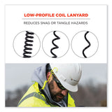 ergodyne® Squids 3157 Coiled Lanyard with Buckle, 2 lb Max Working Capacity, 12" to 48" Long, Black, Ships in 1-3 Business Days (EGO19156) Each