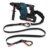 ergodyne® Squids 3139 Tool Lanyard w/2 Locking Swivel Carabiners, 40lb Max Work Capacity, 76", Black/Orange, Ships in 1-3 Business Days (EGO19139) Each