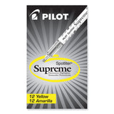 Pilot® Spotliter Supreme Highlighter, Fluorescent Yellow Ink, Chisel Tip, Yellow/White Barrel, Dozen (PIL16008) 1 Dozen