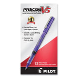 Pilot® Precise V5 Roller Ball Pen, Stick, Extra-Fine 0.5 mm, Purple Ink, Purple/Clear Barrel, Dozen (PIL25106) 1 Dozen