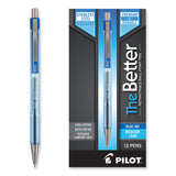 Pilot® Better Ballpoint Pen, Retractable, Medium 1 mm, Blue Ink, Translucent Blue Barrel, Dozen (PIL30006) 1 Dozen