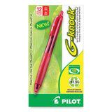 Pilot® G-Knock BeGreen Gel Pen, Retractable, Fine 0.7 mm, Red Ink, Translucent Red/Red Barrel, Dozen (PIL31508) 1 Dozen