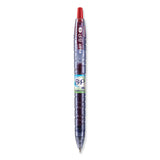 Pilot® B2P Bottle-2-Pen Recycled Gel Pen, Retractable, Fine 0.7 mm, Red Ink, Translucent Blue Barrel (PIL31602) 1 Dozen
