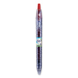 Pilot® B2P Bottle-2-Pen Recycled Gel Pen, Retractable, Fine 0.7 mm, Red Ink, Translucent Blue Barrel (PIL31602) 1 Dozen