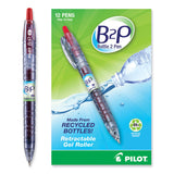 Pilot® B2P Bottle-2-Pen Recycled Gel Pen, Retractable, Fine 0.7 mm, Red Ink, Translucent Blue Barrel (PIL31602) 1 Dozen