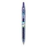 Pilot® B2P Bottle-2-Pen Recycled Gel Pen, Retractable, Fine 0.7 mm, Purple Ink, Translucent Blue Barrel (PIL31622) 1 Dozen