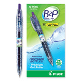Pilot® B2P Bottle-2-Pen Recycled Gel Pen, Retractable, Fine 0.7 mm, Purple Ink, Translucent Blue Barrel (PIL31622) 1 Dozen