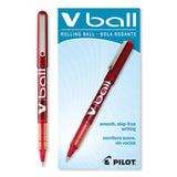 Pilot® VBall Liquid Ink Roller Ball Pen, Stick, Extra-Fine 0.5 mm, Red Ink, Red/Clear Barrel, Dozen (PIL35202) 1 Dozen