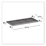 Safco® Commercial Extra Shelf Pack, 48w x 18d x 1h, Steel, Black, 2/Pack (SAF5242BL) Pack of 2