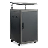 Oklahoma Sound® Teacher's WorkPod Lectern, 20 x 24 x 41, Charcoal Slate/Black, Ships in 1-3 Business Days (NPSTWPL) Each