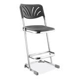 NPS® 6600 Series Elephant Z-Stool With Backrest, Supports 500 lb, 24" Seat Ht, Black Seat/Back, Chrome Frame,Ships in 1-3 Bus Days (NPS6624B) Each