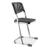 NPS® 6600 Series Elephant Z-Stool With Backrest, Supports 500 lb, 18" Seat Ht, Black Seat/Back, Chrome Frame,Ships in 1-3 Bus Days (NPS6618B) Each