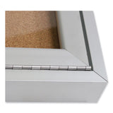 Ghent 3 Door Enclosed Vinyl Bulletin Board with Satin Aluminum Frame, 72 x 48, Silver Surface, Ships in 7-10 Business Days (GHEPA34872VX193) Each