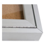 Ghent 3 Door Enclosed Natural Cork Bulletin Board with Satin Aluminum Frame, 96 x 48, Tan Surface, Ships in 7-10 Business Days (GHEPA34896K) Each