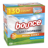 Bounce® Fabric Softener Sheets, Outdoor Fresh and Clean, 130 Sheets/Box, 3 Boxes/Carton (PGC05151) Case of 3