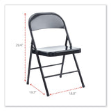 Alera® Armless Steel Folding Chair, Supports Up to 275 lb, Black Seat, Black Back, Black Base, 4/Carton (ALECA941) Case of 4
