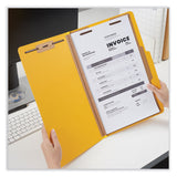 Universal® Bright Colored Pressboard Classification Folders, 2" Expansion, 1 Divider, 4 Fasteners, Legal Size, Yellow Exterior, 10/Box (UNV10214) Each
