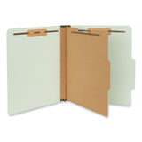 Universal® Four-Section Pressboard Classification Folders, 2" Expansion, 1 Divider, 4 Fasteners, Letter Size, Gray-Green, 10/Box (UNV10253) Each