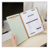 Universal® Four-Section Pressboard Classification Folders, 2" Expansion, 1 Divider, 4 Fasteners, Letter Size, Gray-Green, 10/Box (UNV10253) Each