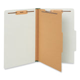 Universal® Four-Section Pressboard Classification Folders, 2" Expansion, 1 Divider, 4 Fasteners, Legal Size, Gray Exterior, 10/Box (UNV10262) Each