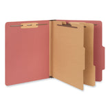 Universal® Six-Section Pressboard Classification Folders, 2" Expansion, 2 Dividers, 6 Fasteners, Letter Size, Red Exterior, 10/Box (UNV10270) Each