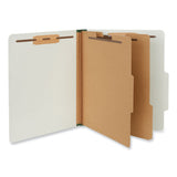 Universal® Six-Section Pressboard Classification Folders, 2" Expansion, 2 Dividers, 6 Fasteners, Letter Size, Gray Exterior, 10/Box (UNV10272) Each