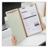 Universal® Six-Section Pressboard Classification Folders, 2" Expansion, 2 Dividers, 6 Fasteners, Legal Size, Green Exterior, 10/Box (UNV10281) Each
