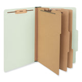 Universal® Eight-Section Pressboard Classification Folders, 3" Expansion, 3 Dividers, 8 Fasteners, Legal Size, Green Exterior, 10/Box (UNV10296) Each