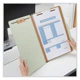 Universal® Eight-Section Pressboard Classification Folders, 3" Expansion, 3 Dividers, 8 Fasteners, Legal Size, Green Exterior, 10/Box (UNV10296) Each