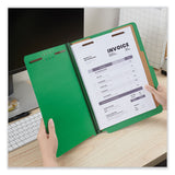 Universal® Bright Colored Pressboard Classification Folders, 2" Expansion, 2 Dividers, 6 Fasteners, Letter Size, Emerald Green, 10/Box (UNV10302) Each