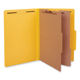 Universal® Bright Colored Pressboard Classification Folders, 2" Expansion, 2 Dividers, 6 Fasteners, Legal Size, Yellow Exterior, 10/Box (UNV10314) Each