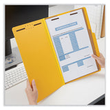 Universal® Bright Colored Pressboard Classification Folders, 2" Expansion, 2 Dividers, 6 Fasteners, Legal Size, Yellow Exterior, 10/Box (UNV10314) Each