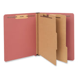 Universal® Red Pressboard End Tab Classification Folders, 2" Expansion, 2 Dividers, 6 Fasteners, Letter Size, Red Exterior, 10/Box (UNV10315) Box of 10