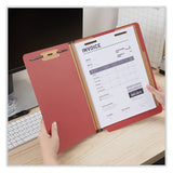 Universal® Red Pressboard End Tab Classification Folders, 2" Expansion, 2 Dividers, 6 Fasteners, Letter Size, Red Exterior, 10/Box (UNV10315) Box of 10