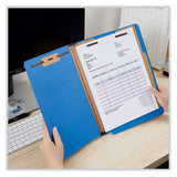 Universal® Deluxe Six-Section Pressboard End Tab Classification Folders, 2 Dividers, 6 Fasteners, Letter Size, Cobalt Blue, 10/Box (UNV10318) Box of 10