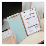 Universal® Four-Section Pressboard Classification Folders, 1.75" Expansion, 1 Divider, 4 Fasteners, Letter Size, Light Blue, 20/Box (UNV10404) Box of 20
