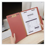 Universal® Six-Section Classification Folders, Heavy-Duty Pressboard Cover, 2 Dividers, 6 Fasteners, Letter Size, Brick Red, 20/Box (UNV10408) Box of 20