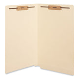 Universal® Reinforced End Tab Fastener Folders, 0.75" Expansion, 2 Fasteners, Legal Size, Manila Exterior, 50/Box (UNV13220) Box of 50