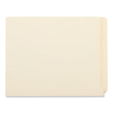 Universal® Deluxe Reinforced End Tab Folders, 9" High Front, Straight Tabs, Letter Size, 0.75" Expansion, Manila, 100/Box (UNV13300) Box of 100