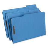 Universal® Deluxe Reinforced Top Tab Fastener Folders, 0.75" Expansion, 2 Fasteners, Legal Size, Blue Exterior, 50/Box (UNV13525) Box of 50